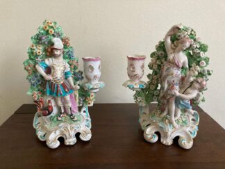 Chelsea-Derby Venus and Mars Candleholders