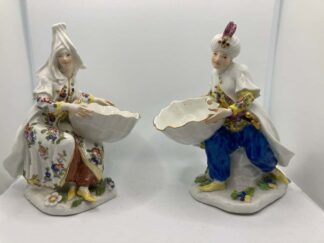 Meissen Turkish pair holding sweetmeat table salt bowls