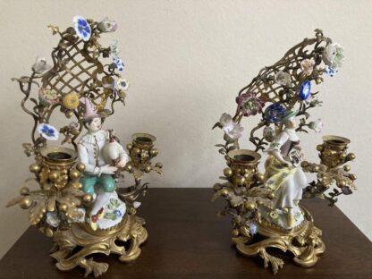 Meissen Pair of Ormolu seated Musicians - Image 4