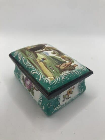 Antique Enamel Snuff Box - Rustic Farm Cottage - Image 2