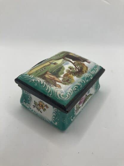 Antique Enamel Snuff Box - Rustic Farm Cottage - Image 3