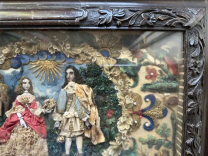 Stuart Stumpwork panel of King Charles II and his favourite Mistress - Image 4