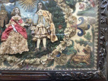 Stuart Stumpwork panel of King Charles II and his favourite Mistress - Image 5