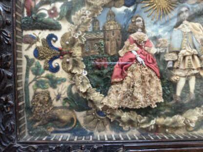 Stuart Stumpwork panel of King Charles II and his favourite Mistress - Image 6