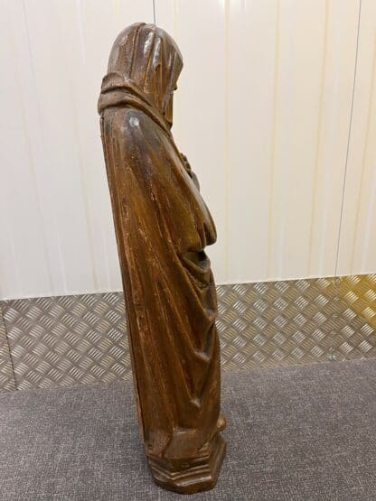 Antique Oak Sculpture - The Grief of Mary - Image 3