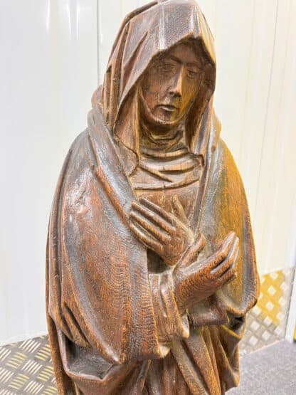 Antique Oak Sculpture - The Grief of Mary - Image 6