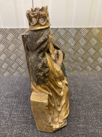 Giltwood and Polychrome Group - God and Mary - Image 3
