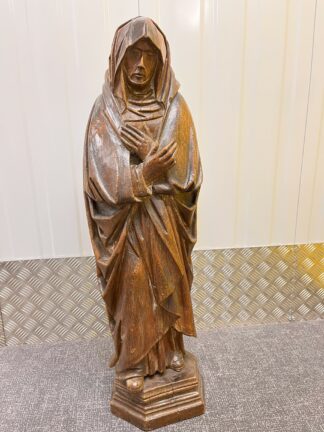 Antique Oak Sculpture - The Grief of Mary