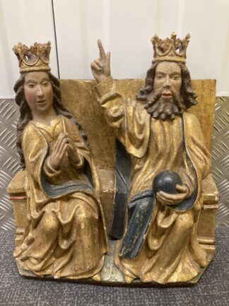 Giltwood and Polychrome Group - God and Mary
