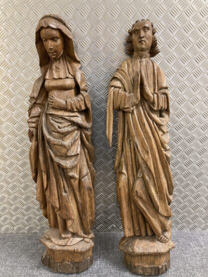 Pair of 15th Century Oak Saints