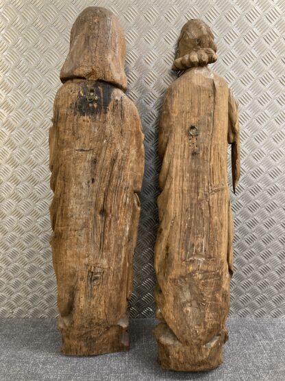 Pair of 15th Century Oak Saints - Image 3