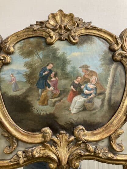 18th Century French Painted and Parcel-Gilt Trumeau Mirror - Image 3