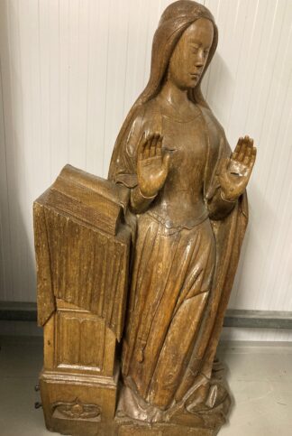 Gothic Carved Oak Statue - Virgin of the Annunciation