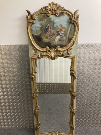 18th Century French Painted and Parcel-Gilt Trumeau Mirror