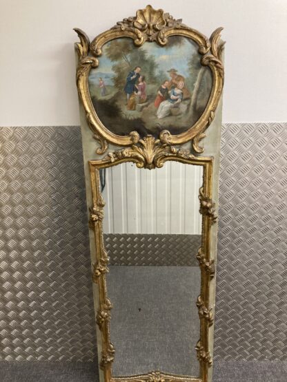 18th Century French Painted and Parcel-Gilt Trumeau Mirror